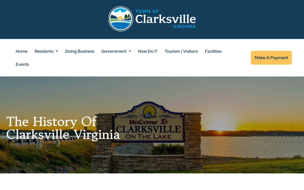 Official Clarksville town history webpage
