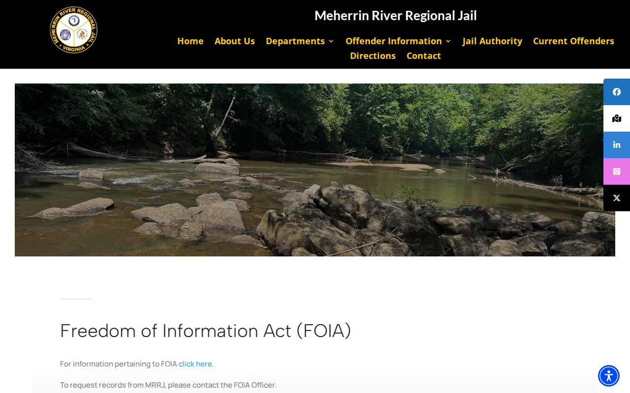 MRRJ records request page for Mecklenburg County booking records