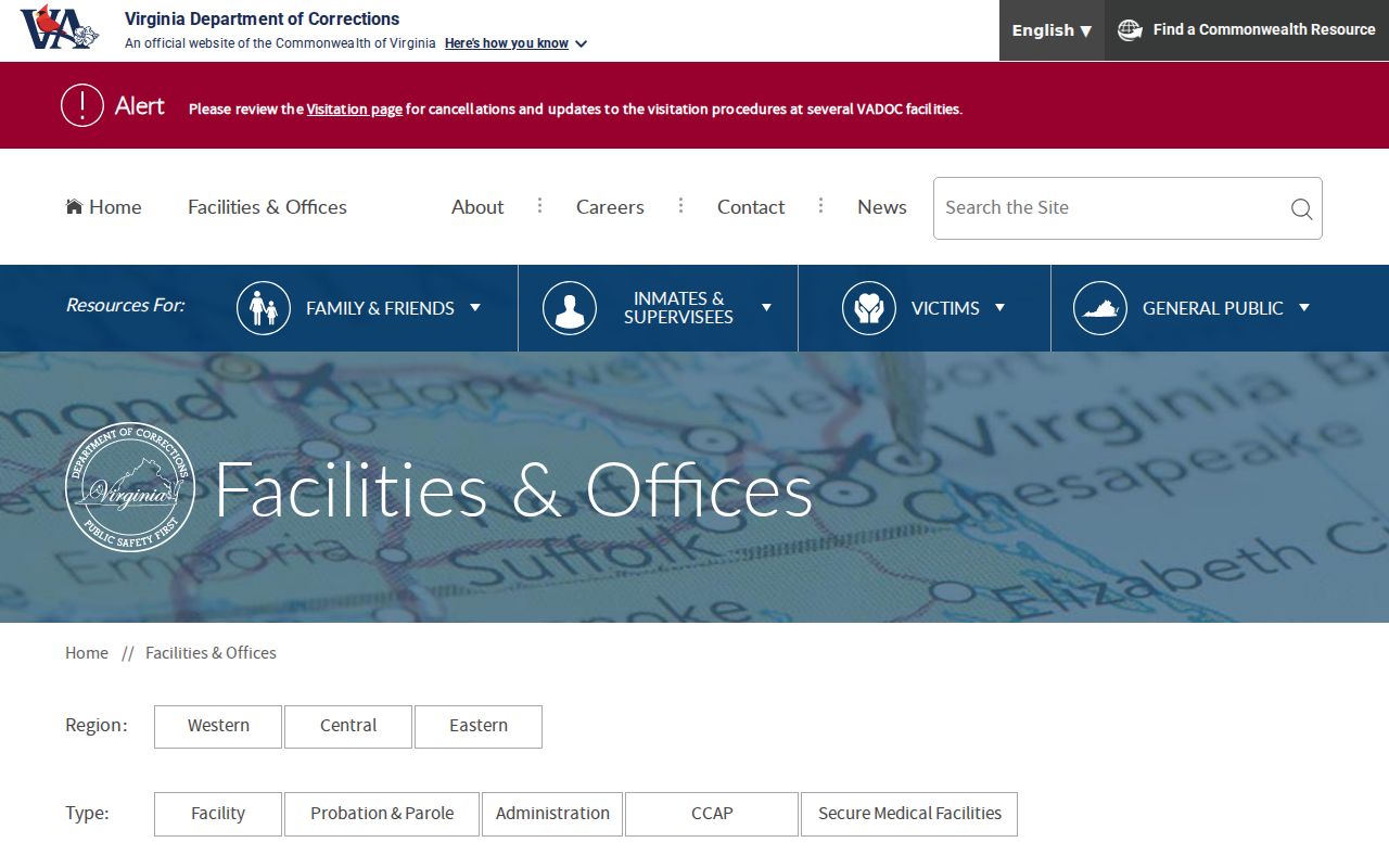VADOC District 8 Mecklenburg County criminal supervision office