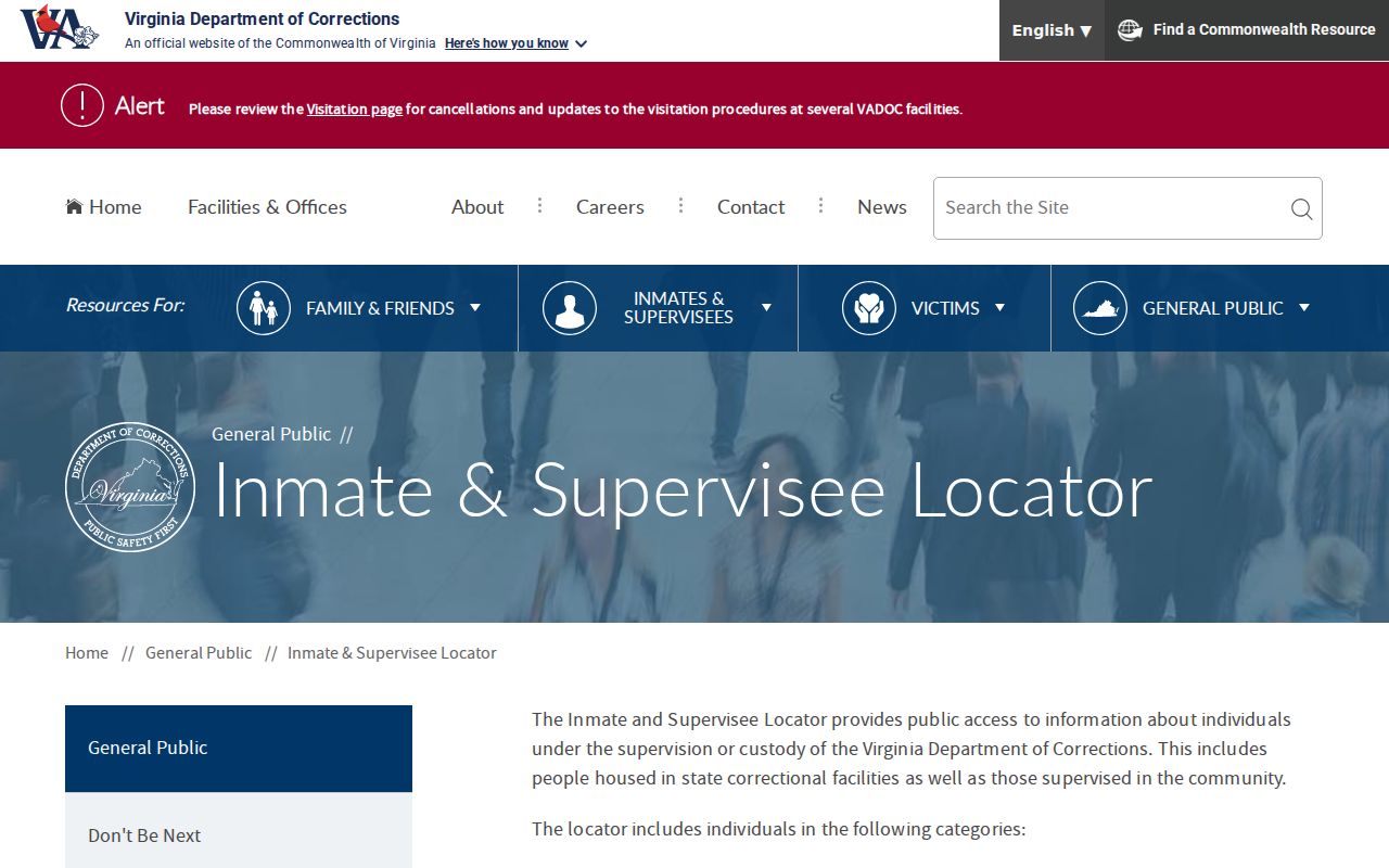 VADOC locator for Mecklenburg County custody records