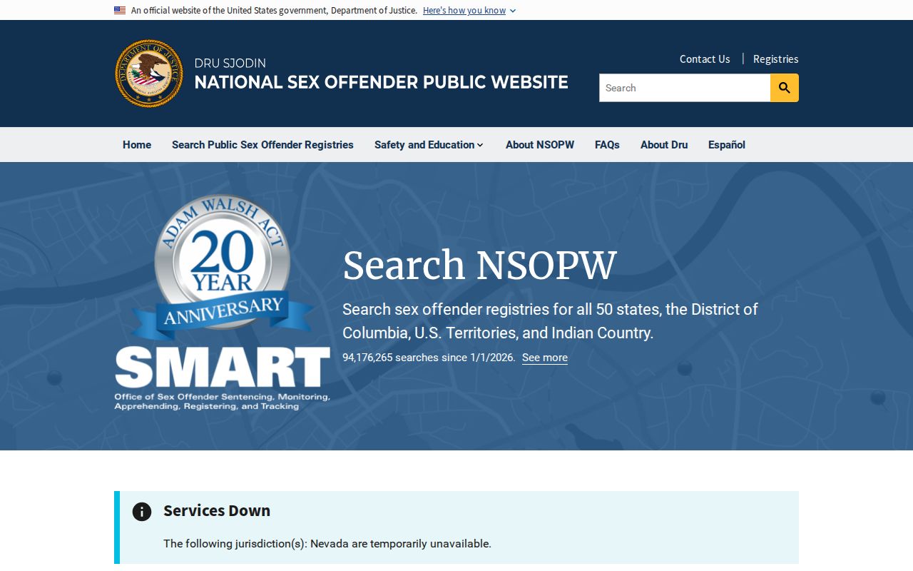National sex offender public website used with a Mecklenburg County registry search