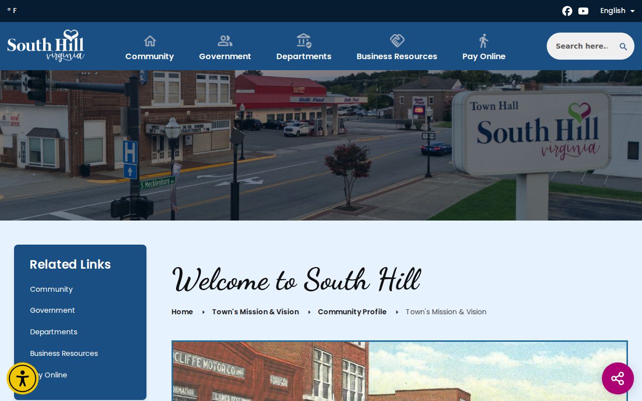 Official About South Hill town page